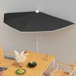 Halb-sonnenschirm Mit Mast 180x90 Cm Schwarz Vidaxl
