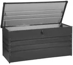 Gartentruhe Graphitgrau Metall 400 L 132 X 62 Cm Wasserdicht Abschlie&szlig;bar Mit Deckel