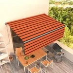 Vidaxl - Markise Automatisch Einziehbar Mit Volant 4,5x3m Orange & Braun
