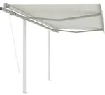 Vidaxl Markise Automatisch Einziehbar Mit Pfosten 3x2,5 M Creme