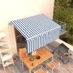 Vidaxl - Markise Automatisch Einziehbar Mit Volant 3,5x2,5 M Blau & Wei&szlig;