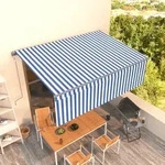 Vidaxl - Markise Automatisch Einziehbar Mit Volant 4x3 M Blau Und Wei&szlig;
