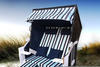 Brast - Strandkorb Sylt 2-Sitzer für 2 Personen 115cm breit blau hellblau weiß