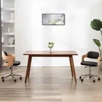 Vidaxl Drehstuhl Schwarz Bogenholz Und Kunstleder