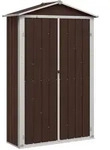 Ger&auml;teschuppen Braun 116x45x175 Cm Verzinkter Stahl - Vidaxl