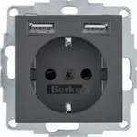 Berker Zwischensteckdose Schuko Usb Anthrazit