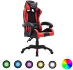 Vidaxl - Gaming-stuhl Mit Rgb Led-leuchten Rot Und Schwarz Kunstleder