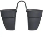 Elho&reg; Vibia Campana Gel&auml;ndertopf Flower Twin Anthrazit 21 Cm - Kunststoff