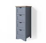 Vicco - Badschrank Bianco, Grau, 30 X 81 Cm