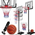 Basketballkorb Premium Mit St&auml;nder Rollen Inkl. Basketball + Pumpe Verstellbare