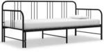 Tagesbett Ausziehbar Schwarz Metall 90x200 Cm Vidaxl