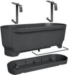 Elho Blumentopf Greenville Easy Balcony 52 Living Black Balcony L 21,2 X B...