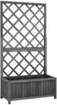 Garten-spalier Mit Blumenkasten Schwarz 70x30x135 Cm Tannenholz - Vidaxl