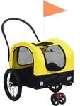 2-in-1 Fahrradanh&auml;nger F&uuml;r Hunde Und Buggy Gelb Und Schwarz - Vidaxl