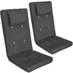 2x Stuhlauflage Hochlehner + Kopfkissen Creme/anthrazit Anthrazit - Detex