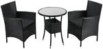 Polyrattan Balkon Set Bayamo 2 Personen &ndash; Tisch Mit Glasplatte & 2 St&uuml;hlen &ndash;