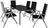 CASARIA® Gartenmöbel Set 6 Stühle mit Tisch 150x90cm Aluminium...