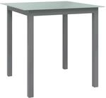 Gartentisch Hellgrau 80x80x74 Cm Aluminium Und Glas - Vidaxl