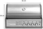 Crossray Heatstrip 50 Mb Gasgrill Einbau 4 Brenner Grill Gas Garten Gartenkamin...
