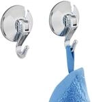 Wand Haken Kleider Garderoben Handtuch Saug 2er Set Klein Aufh&auml;ngen - Silber