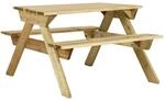 Picknicktisch Mit B&auml;nken 110x123x73 Cm Kiefernholz Impr&auml;gniert Vidaxl