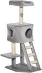 Pawhut Kratzbaum 120 Cm Katzenturm Mit H&ouml;hle, Spielball, Sisalst&auml;mme, ...