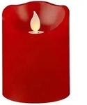 Star Trading - Kerze M-twinkle, Stumpenkerze, Rot, Led, Timer, Warmes Gelb,