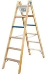 Iller Holz Stufenstehleiter Ergo Plus Inkl. Werkzeugtasche Und Eimerhaken 2x6 Stufen