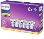 Philips Led Gu10 Spotlampe 50 W Nicht Dimmbar Warmwei&szlig;es Licht - 6 St&uuml;ck