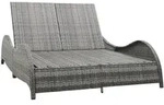 Vidaxl - Doppel-sonnenliege Mit Auflage Poly Rattan Anthrazit
