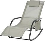 Outsunny Schaukelstuhl Schwingsessel Gartenstuh Schaukelliege Metall Mesh