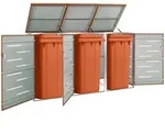 Vidaxl - M&uuml;lltonnenbox F&uuml;r 3 Tonnen 207x77,5x112,5 Cm Edelstahl