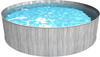 Stahlwand Swimming Pool New Splasher Secure dunkelgraue Holzoptik ø 350 x 90 cm -