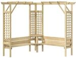 Eck-pergola Mit Bank Kiefernholz Impr&auml;gniert Vidaxl