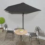 Balkon-sonnenschirm Alu-mast Schwarz 270x144x222cm Halbrund Vidaxl