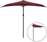 Vidaxl Balcony Parasol With Aluminium Pole Bordeaux Red 270x144x222 Cm