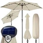 Sonnenschirm Led Beleuchtung 300 Cm Uv Schutz 80+ Schutzh&uuml;lle Gro&szlig; Rund Solar