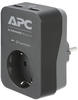 APC - PME1WU2B-GR Überspannungsschutz-Zwischenstecker mit usb Schwarz