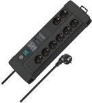 Berspannungsschutz-steckdosenleiste Premium-line 60.000a 8-fach Duo Schwarz 3m