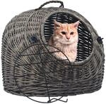 Katzen-transportkorb Grau 50x42x40 Cm Nat&uuml;rliche Weide Vidaxl
