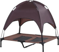 Pawhut Erh&ouml;htes Hundebett Mit Baldachin, Haustierbett, Hundeliege Outdoor Mit...
