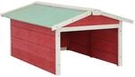 Roboter-rasenm&auml;her Garage 72x87x50 Cm Rot Wei&szlig; Tannenholz - Vidaxl