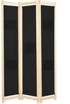 Vidaxl 3-panel Room Divider Black 120x170x4 Cm Fabric