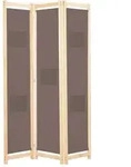 3-teiliger Raumteiler Braun 120 X 170 X 4 Cm Stoff Vidaxl
