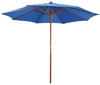 Sonnenschirm,Gartenschirm mit Holz-Mast 300 x 258 cm Blau vidaXL