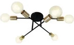 Deckenleuchte Deckenlampe Drehbar 6xe27 60w Schwarz-goldfarben Briloner