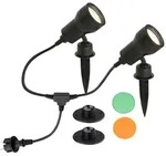 Briloner - Led Au&szlig;enstrahler Erdspie&szlig; Dimmbar Farbfilter 2xgu10 Ip44 3w Schwarz
