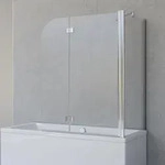 Duschabtrennung Angle Mit Seitenwand, 2-teilig Faltbar - Breite: 112, H&ouml;he: 142 Cm,