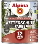Wetterschutzfarbe Deckend 0,75 L Graubraun Holzschutzfarbe - Alpina