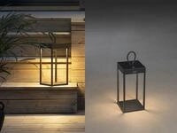 Konstsmide - Led Outdoor Akku Tischleuchte Ravello Aluminium Schwarz, H&ouml;he 30cm